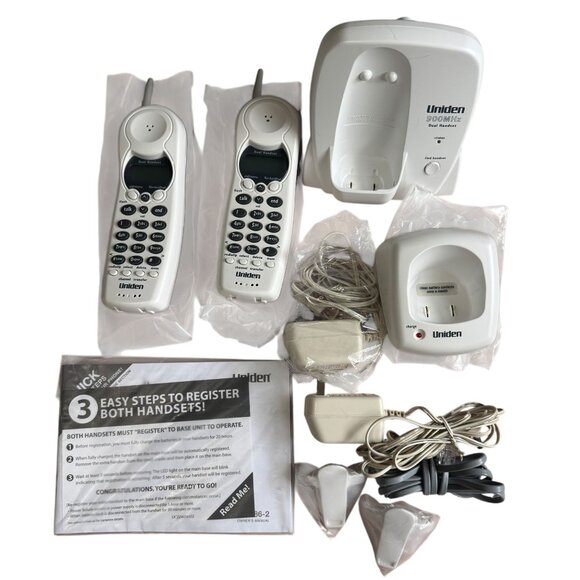 Uniden Dual Handset Cordless Phone System Call ID/ Call Waiting 900MHz DXI 386-2 - Picture 3 of 9